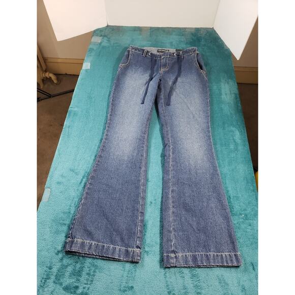 Petite Sophisticate Jeans Sz 6 Womens Blue Pants Stretch Ladies Tie Bootcut NWT - Picture 1 of 12